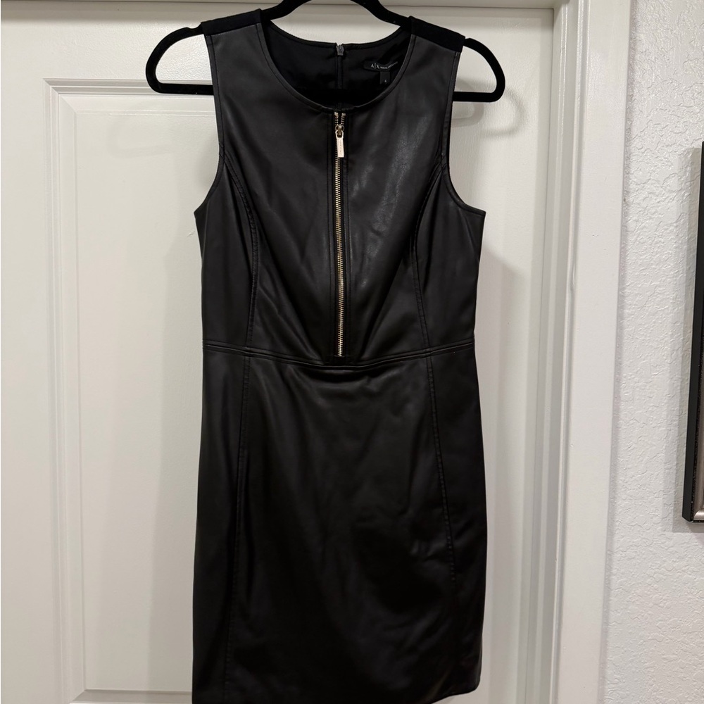 Armani Exchange Black Mini Dress with Zipper